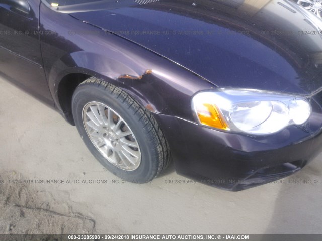 1C3EL46X94N259544 - 2004 CHRYSLER SEBRING LX PURPLE photo 6