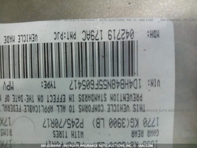 1D4HB48N55F605417 - 2005 DODGE DURANGO SLT BROWN photo 9