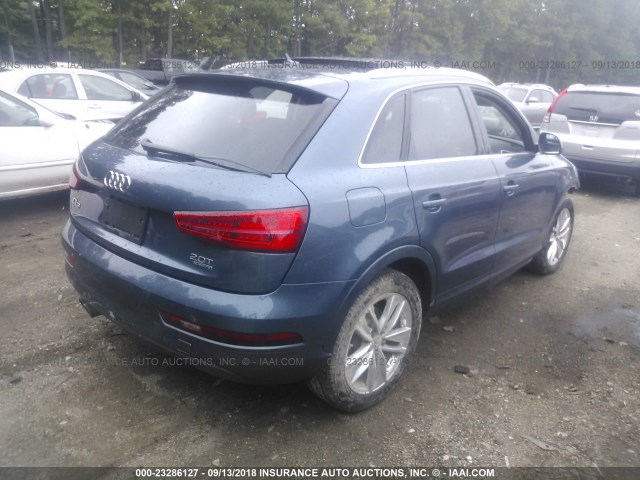 WA1JCCFSXHR000384 - 2017 AUDI Q3 PREMIUM PLUS BLUE photo 4