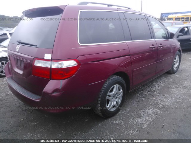 5FNRL387X6B044891 - 2006 HONDA ODYSSEY EXL MAROON photo 4