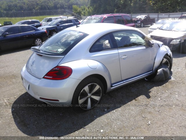 3VW467AT7CM638553 - 2012 VOLKSWAGEN BEETLE TURBO SILVER photo 4