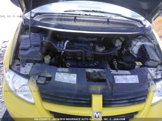 1D8GP24E57B250796 - 2007 DODGE GRAND CARAVAN SE YELLOW photo 10