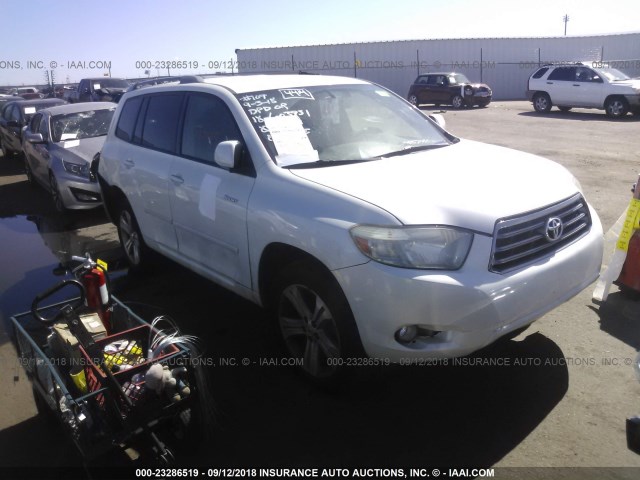 JTEDS43A382044500 - 2008 TOYOTA HIGHLANDER SPORT WHITE photo 1