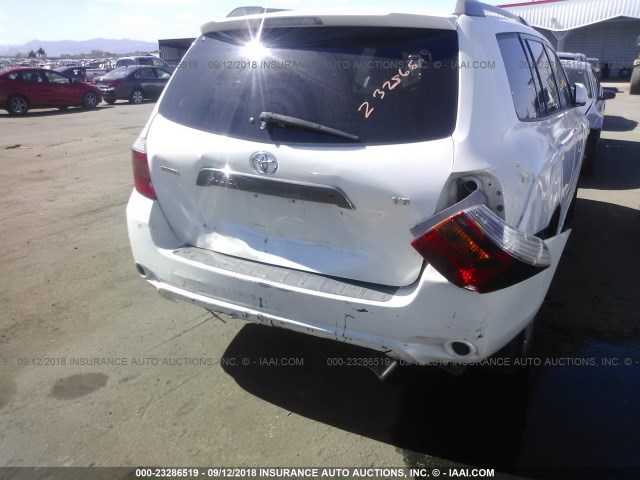 JTEDS43A382044500 - 2008 TOYOTA HIGHLANDER SPORT WHITE photo 6