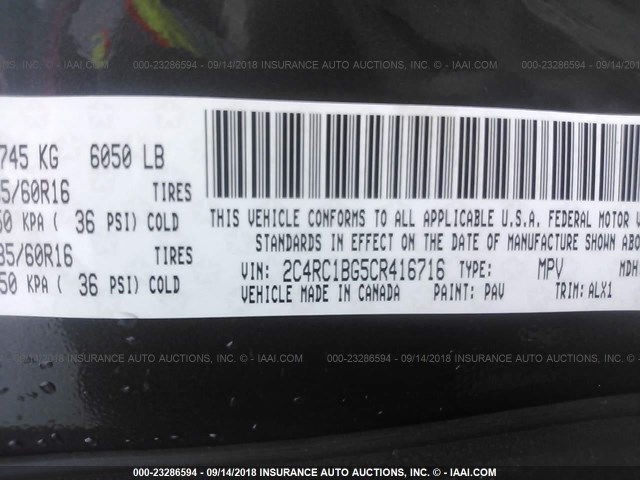 2C4RC1BG5CR416716 - 2012 CHRYSLER TOWN & COUNTRY TOURING GRAY photo 9