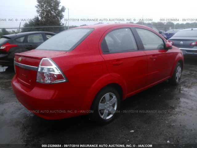 KL1TD5DE0AB085424 - 2010 CHEVROLET AVEO LS/LT 红色 照片 4