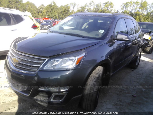 1GNKRHKD8EJ309382 - 2014 CHEVROLET TRAVERSE LT GRAY photo 2