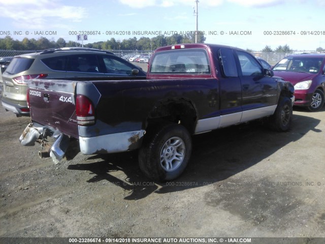 1B7GG22XX1S126713 - 2001 DODGE DAKOTA MAROON photo 4