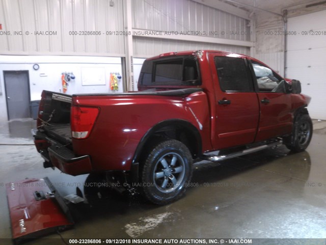 1N6AA0EC9DN310349 - 2013 NISSAN TITAN S/SV/SL/PRO-4X RED photo 4