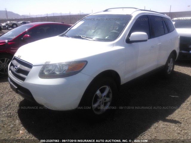 5NMSG73D57H083270 - 2007 HYUNDAI SANTA FE GLS WHITE photo 2