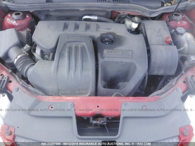 1G1AK58F387306724 - 2008 CHEVROLET COBALT LS RED photo 10