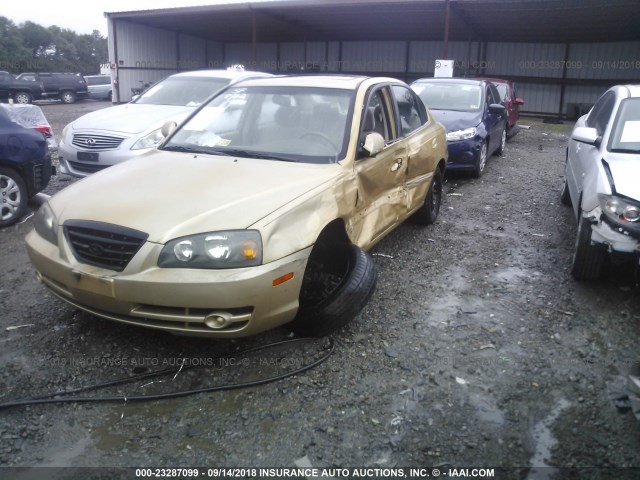 KMHDN46D24U726988 - 2004 HYUNDAI ELANTRA GLS/GT GOLD photo 2