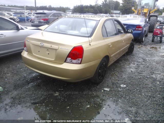 KMHDN46D24U726988 - 2004 HYUNDAI ELANTRA GLS/GT GOLD photo 4