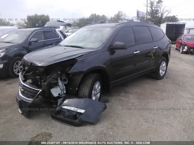 1GNKRFKD3FJ294425 - 2015 CHEVROLET TRAVERSE LS GRAY photo 2