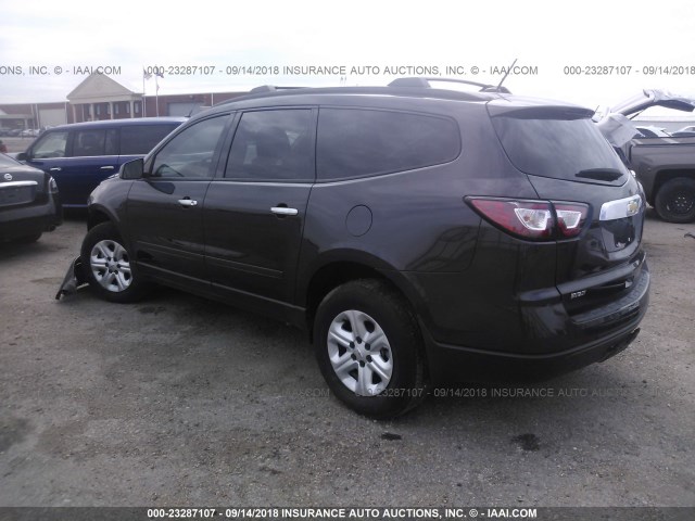 1GNKRFKD3FJ294425 - 2015 CHEVROLET TRAVERSE LS GRAY photo 3