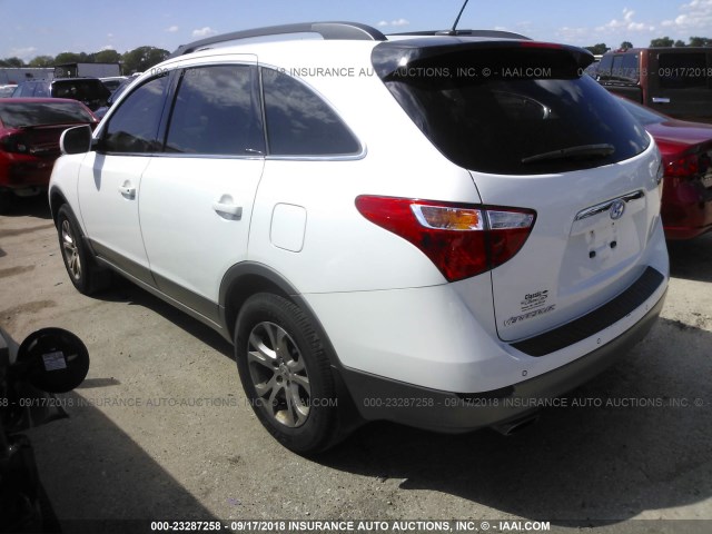 KM8NU4CC9CU201069 - 2012 HYUNDAI VERACRUZ GLS/LIMITED WHITE photo 3