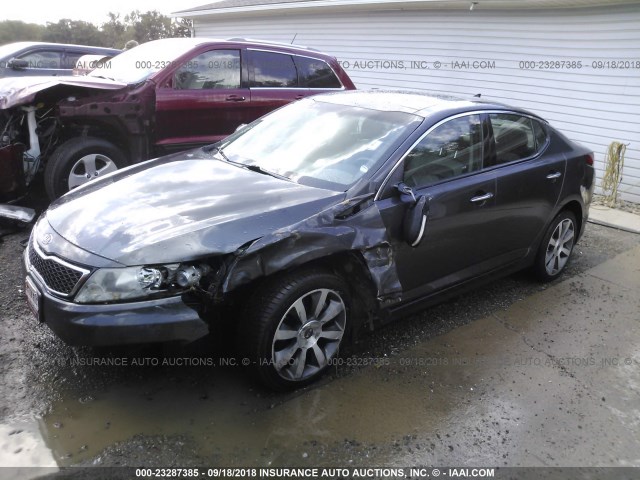 KNAGR4A66B5112822 - 2011 KIA OPTIMA SX GRAY photo 2