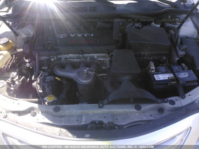 JTNBE46K373067772 - 2007 TOYOTA CAMRY NEW GENERAT CE/LE/XLE/SE SILVER photo 10