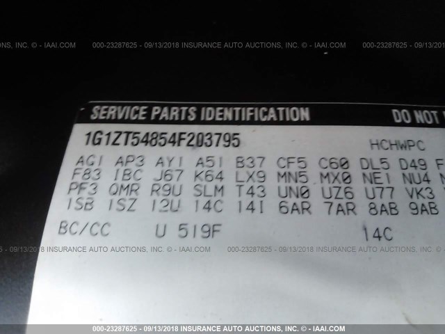 1G1ZT54854F203795 - 2004 CHEVROLET MALIBU LS ვერცხლისფერი ფოტო 9