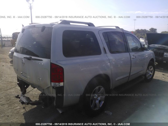 5N1BA08C87N715587 - 2007 NISSAN ARMADA SE/LE SILVER photo 4