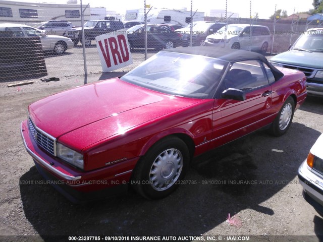 1G6VS3392PU125714 - 1993 CADILLAC ALLANTE RED photo 2