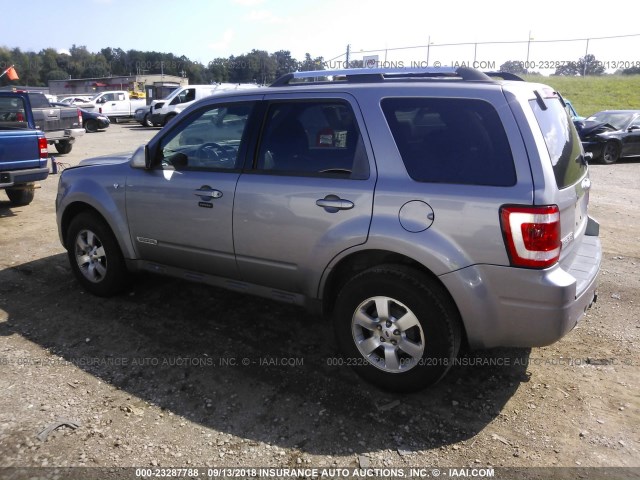 1FMCU94108KC22574 - 2008 FORD ESCAPE LIMITED GRAY photo 3