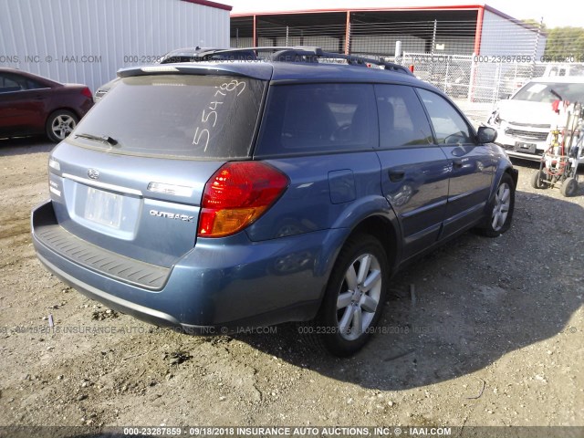 4S4BP61C577305958 - 2007 SUBARU LEGACY OUTBACK 2.5I BLUE photo 4