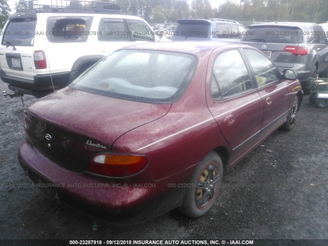 KMHJF24M3WU704752 - 1998 HYUNDAI ELANTRA MAROON photo 4