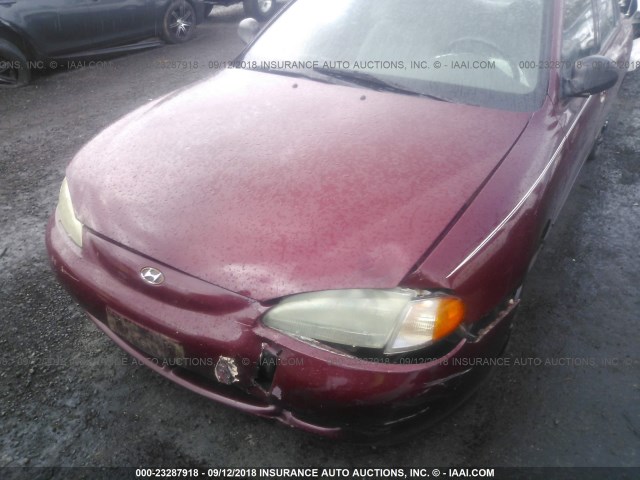 KMHJF24M3WU704752 - 1998 HYUNDAI ELANTRA MAROON photo 6