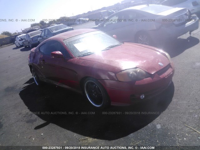 KMHHM65D04U133521 - 2004 HYUNDAI TIBURON RED photo 1