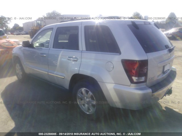1J8HR58288C142594 - 2008 JEEP GRAND CHEROKEE LIMITED SILVER photo 3