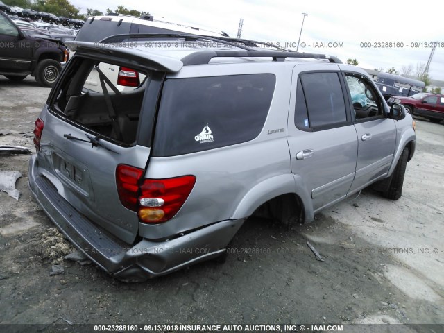 5TDBT48A52S081369 - 2002 TOYOTA SEQUOIA LIMITED SILVER photo 4