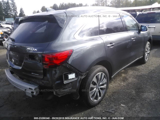 5FRYD4H47EB004253 - 2014 ACURA MDX TECHNOLOGY GRAY photo 4