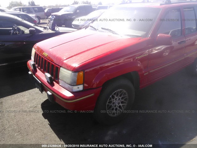 1J4GZ78Y7PC502174 - 1993 JEEP GRAND CHEROKEE LIMITED RED photo 6