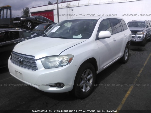 JTEEW41A792035232 - 2009 TOYOTA HIGHLANDER HYBRID WHITE photo 2