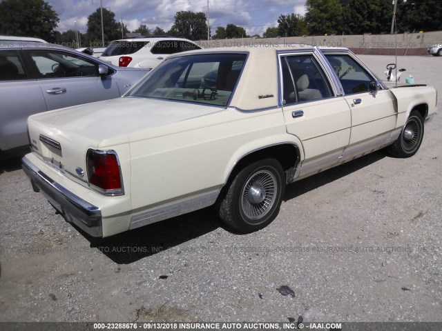 2FABP74F7KX233749 - 1989 FORD CROWN VICTORIA LX CREAM photo 4