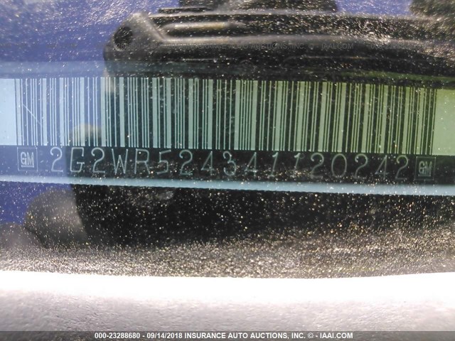 2G2WR524341120242 - 2004 PONTIAC GRAND PRIX GTP WHITE photo 9