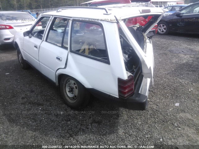 1FABP349XGW331731 - 1986 FORD ESCORT L WHITE photo 3