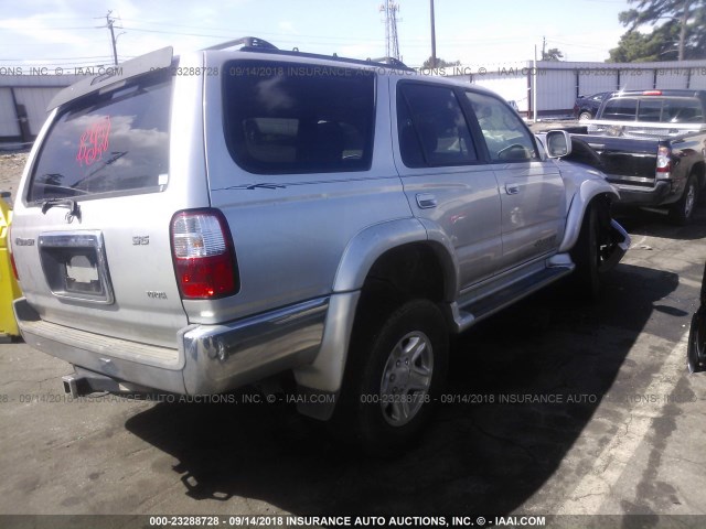 JT3GN86R720240304 - 2002 TOYOTA 4RUNNER SR5 SILVER photo 4