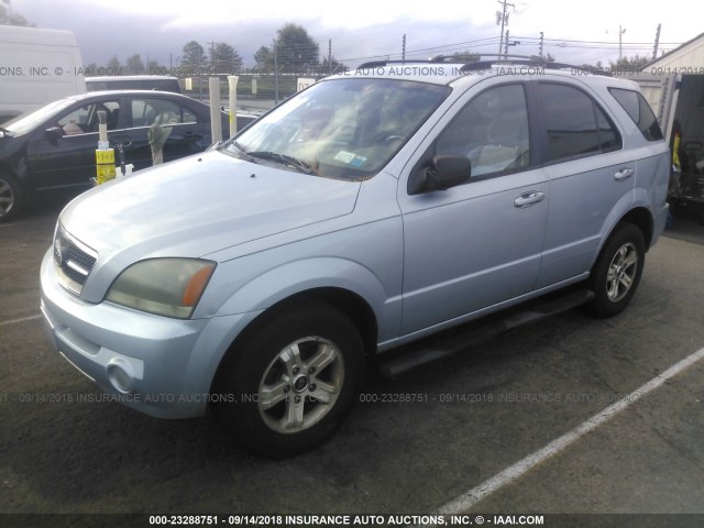 KNDJD733755369245 - 2005 KIA SORENTO EX/LX Light Blue photo 2