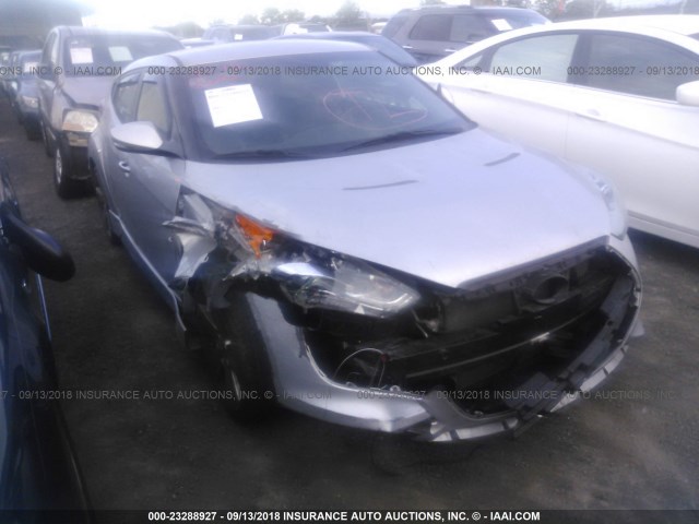 KMHTC6AE3DU167478 - 2013 HYUNDAI VELOSTER TURBO SILVER photo 1