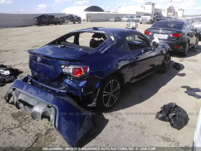 JF1ZNAA19G8707959 - 2016 TOYOTA SCION FR-S BLUE photo 4