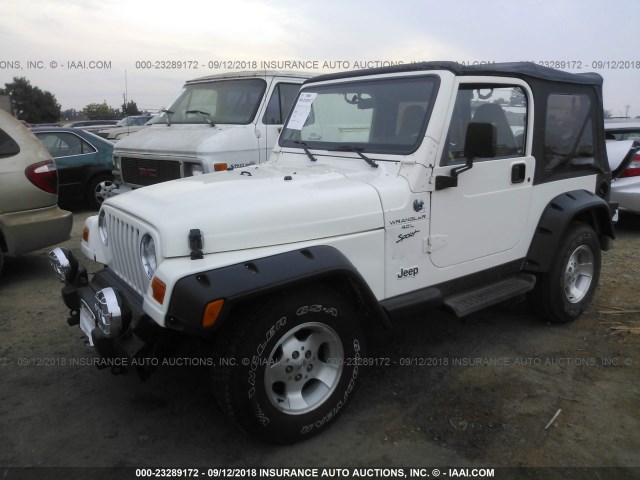 1J4FA49S81P365323 - 2001 JEEP WRANGLER / TJ SPORT WHITE photo 2