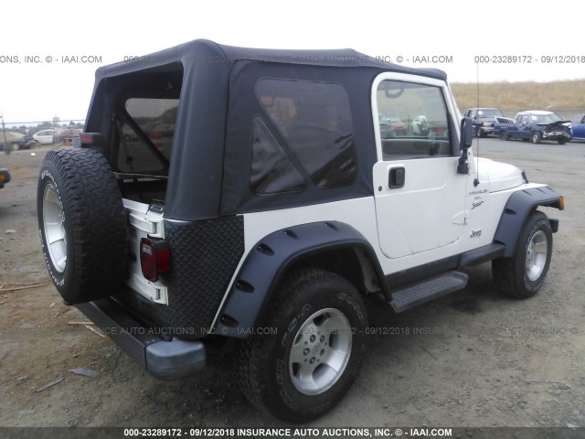 1J4FA49S81P365323 - 2001 JEEP WRANGLER / TJ SPORT WHITE photo 4