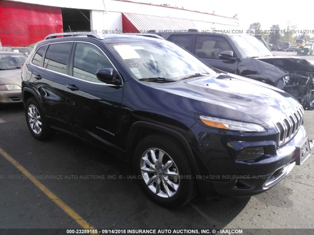 1C4PJMDB6FW551604 - 2015 JEEP CHEROKEE LIMITED BLUE photo 1