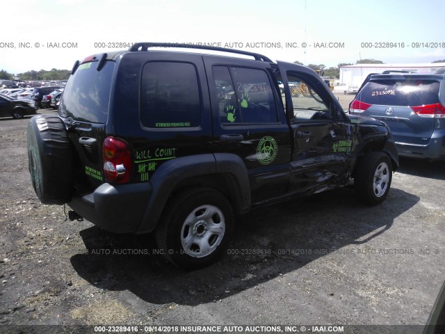 1J4GL48K53W706735 - 2003 JEEP LIBERTY SPORT/FREEDOM შავი ფოტო 4