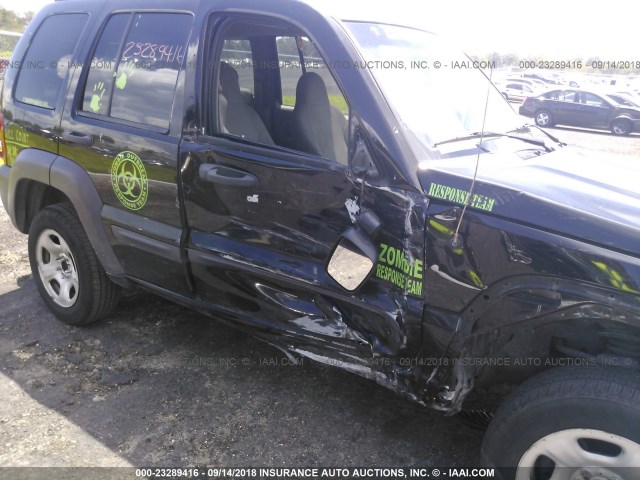 1J4GL48K53W706735 - 2003 JEEP LIBERTY SPORT/FREEDOM შავი ფოტო 6