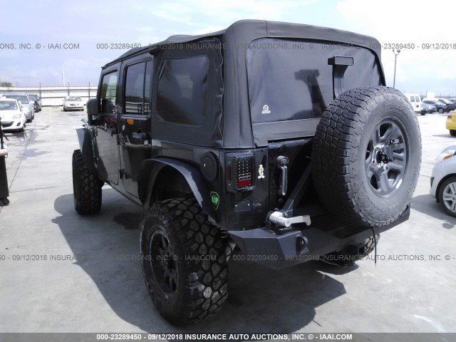 1C4BJWDG4CL286695 - 2012 JEEP WRANGLER UNLIMITE SPORT BLACK photo 3