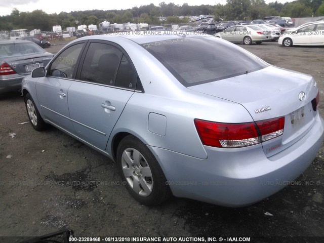 5NPET46C18H344411 - 2008 HYUNDAI SONATA GLS BLUE photo 3