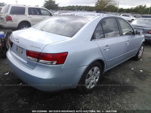 5NPET46C18H344411 - 2008 HYUNDAI SONATA GLS BLUE photo 4